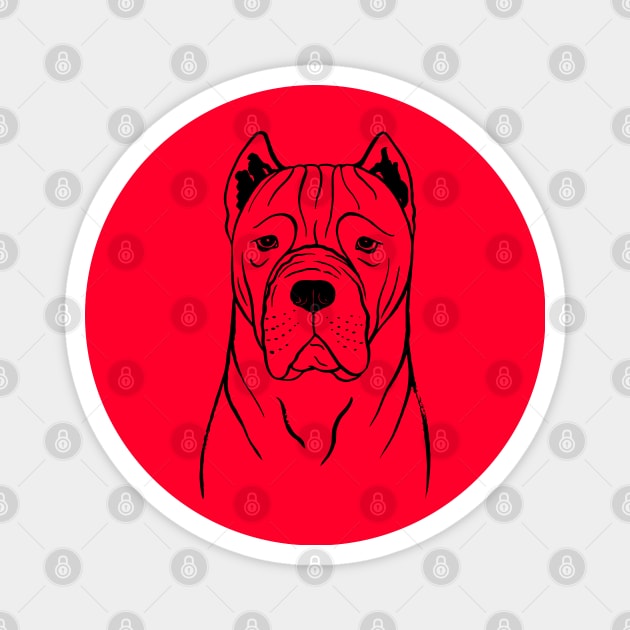 Cane Corso (Red and Black) Magnet by illucalliart